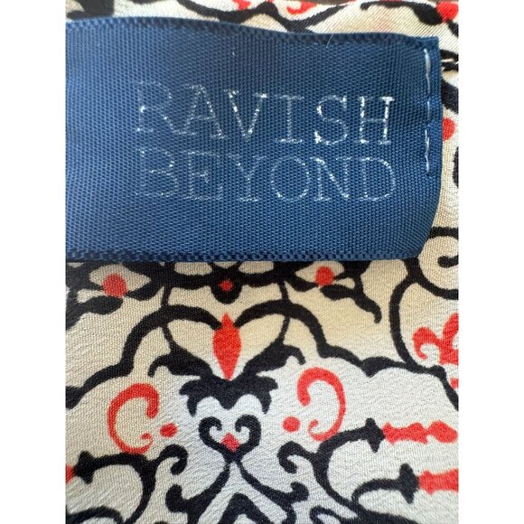 2/$30 Ravish Beyond Size M Halter Neck Top With Black & Red Vintage Design - Picture 3 of 13